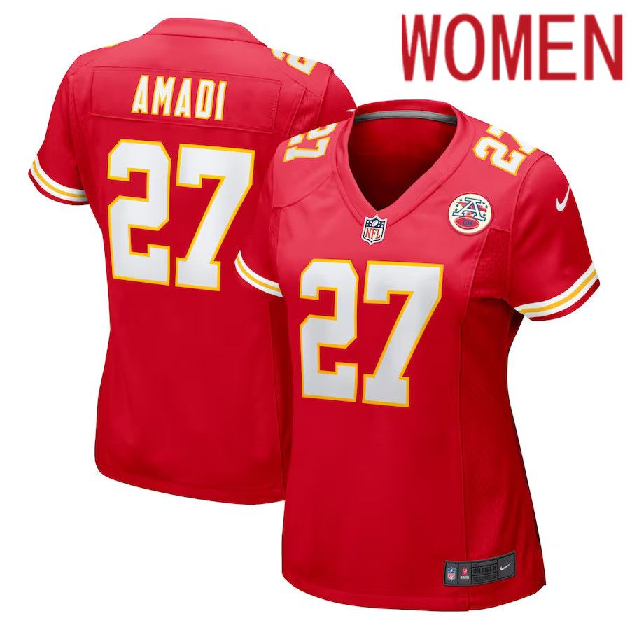 Women Kansas City Chiefs #27 Ugo Amadi Nike Red Home Game Player NFL Jersey->customized nfl jersey->Custom Jersey